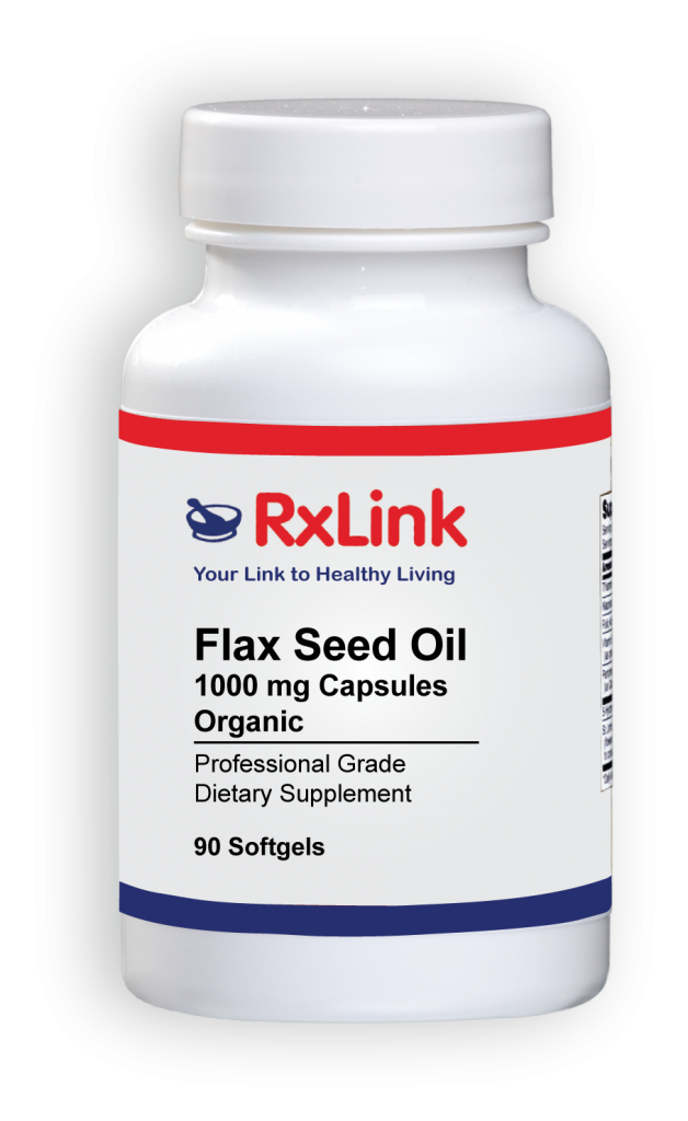 RxLink Flax Seed Oil / 1000 mg / 100 Organic / Lignan Rich Virgin Oil 90 Softgels RxLink